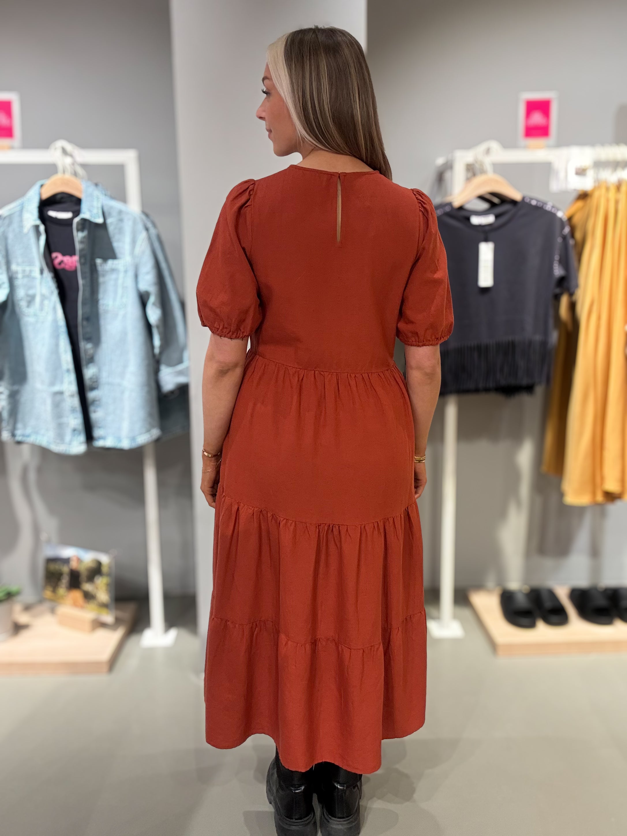VIPRISILLA Midi Dress - Burnt Brick
